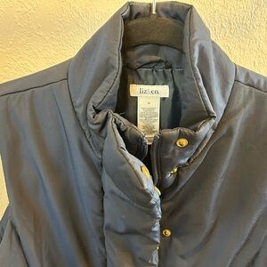 Liz & Co. Dark Blue Vest with Gold Accents